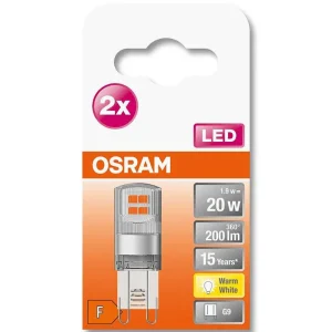 Luminaires Osram Ampoules G9>Osram Led Pin Set De 2 Ampoules G9 1,9 Watt 2700 Kelvin 200 Lumen