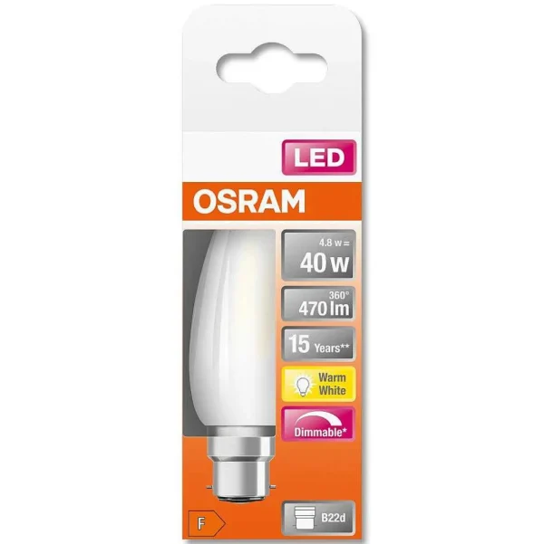 Luminaires Osram Autres Culots>Osram Led Retrofit B22D 4,8 Watt 2700 Kelvin 470 Lumen