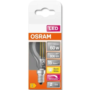 Luminaires Osram Ampoules E14>Osram Led Retrofit E14 6,5 Watt 2700 Kelvin 806 Lumen