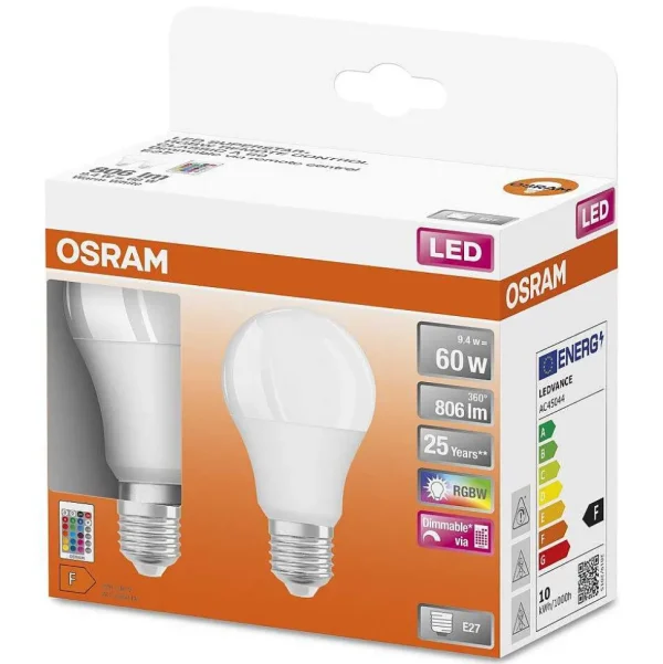 Luminaires Osram Ampoules Led>Osram Led Retrofit Lot De 2 E27 9,4 Watt 2700 Kelvin 806 Lumen