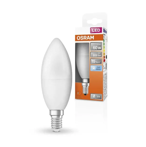 Luminaires Osram Ampoules E14>Osram Led Star E14 7,5 Watt 4000 Kelvin 806 Lumen