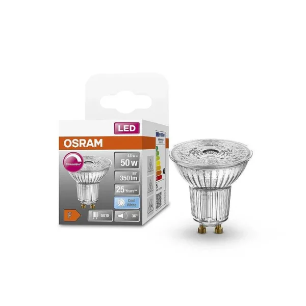 Luminaires Osram Ampoules Gu10>Osram Led Superstar Led Gu10 4,5 Watt 4000 Kelvin 350 Lumen