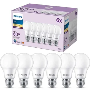 Luminaires Philips Ampoules E27>Philips Classic 6Er Set Led E27 8 Watt 2700 Kelvin 806 Lumen