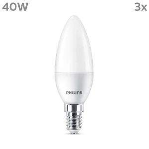 Luminaires Philips Ampoules E14>Philips Classic Lot De 3 Led E14 4,9 Watt 2700 Kelvin 470 Lumen