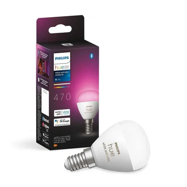 Luminaires Philips Ampoules Led>Philips Hue E14 Led 5,1 Watt 4000 Kelvin 470 Lumen