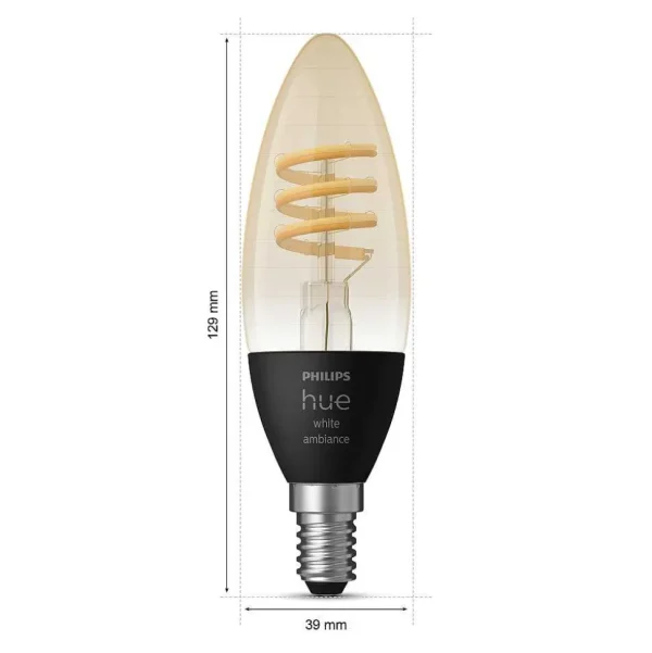 Luminaires Philips Ampoules Led>Philips Hue Lot De 2 Led E14 4,6 Watt 2200-4500 Kelvin 350 Lumen