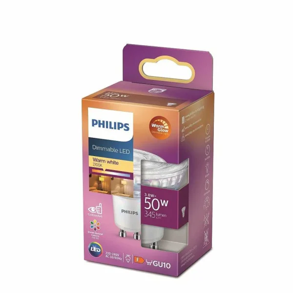 Luminaires Philips Ampoules Led>Philips Led Gu10 3,8 Watt 2700-2200 Kelvin 345 Lumen