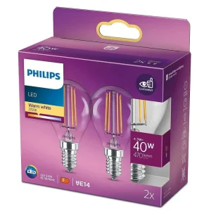 Luminaires Philips Ampoules E14>Philips 2X Led E14 4,3 Watt 2700 Kelvin 470 Lumen