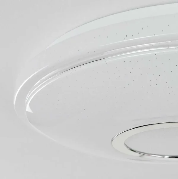 hofstein Luminaires Interieurs Connectes>Plafonnier Auxerre Led Blanc, 2 Lumieres, Telecommandes, Changeur De Couleurs