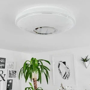 hofstein Luminaires Interieurs Connectes>Plafonnier Auxerre Led Blanc, 2 Lumieres, Telecommandes, Changeur De Couleurs