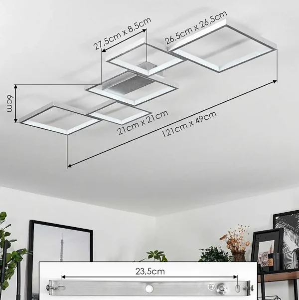 hofstein Plafonniers>Plafonnier Bacolod Led Argente, 1 Lumiere