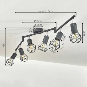 hofstein Spots Et Projecteurs>Plafonnier Baripada Anthracite, Chrome, 6 Lumieres