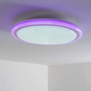 hofstein Éclairage Led>Plafonnier Bermeo Led Blanc, 2 Lumieres, Telecommandes, Changeur De Couleurs