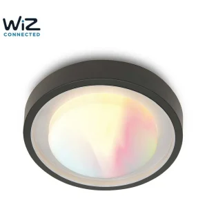 Luminaires Lutec Wiz>Plafonnier D'Exterieur Lutec Origo Led Anthracite, 1 Lumiere, Changeur De Couleurs