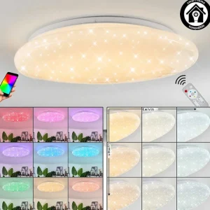 hofstein Luminaires Interieurs Connectes>Plafonnier Esgos Led Blanc, 1 Lumiere, Telecommandes