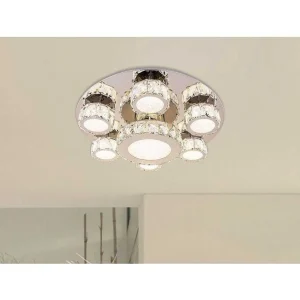 Luminaires Globo Lighting Luminaires Marocains>Plafonnier Globo Amur Led Chrome, 1 Lumiere