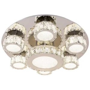 Luminaires Globo Lighting Luminaires Marocains>Plafonnier Globo Amur Led Chrome, 1 Lumiere