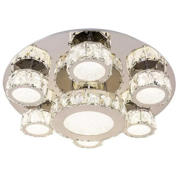 Luminaires Globo Lighting Luminaires Marocains>Plafonnier Globo Amur Led Chrome, 1 Lumiere