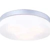 Luminaires Globo Lighting Plafonniers Extérieurs>Plafonnier Globo Vranos Acier Inoxydable, Argente, Blanc, 3 Lumieres