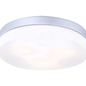 Luminaires Globo Lighting Plafonniers Extérieurs>Plafonnier Globo Vranos Acier Inoxydable, Argente, Blanc, 3 Lumieres