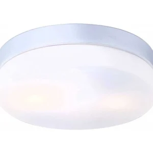 Luminaires Globo Lighting Plafonniers Extérieurs>Plafonnier Globo Vranos Acier Inoxydable, Argente, Blanc, 2 Lumieres