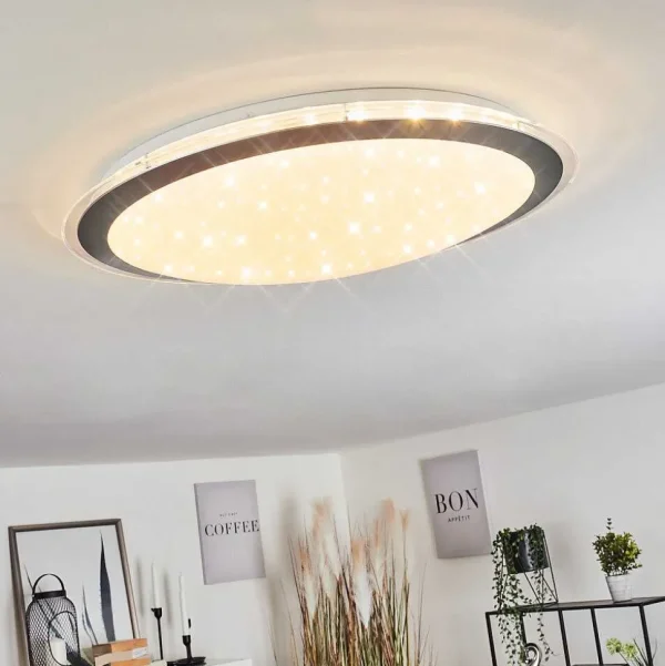 hofstein Luminaires Interieurs Connectes>Plafonnier Gorgonta Led Blanc, 2 Lumieres, Telecommandes, Changeur De Couleurs