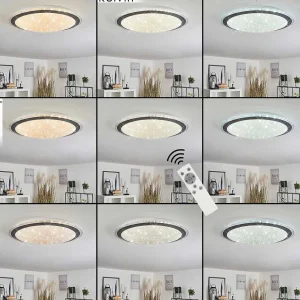 hofstein Luminaires Interieurs Connectes>Plafonnier Gorgonta Led Blanc, 2 Lumieres, Telecommandes, Changeur De Couleurs