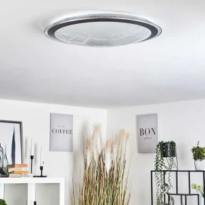 hofstein Luminaires Interieurs Connectes>Plafonnier Gorgonta Led Blanc, 2 Lumieres, Telecommandes, Changeur De Couleurs