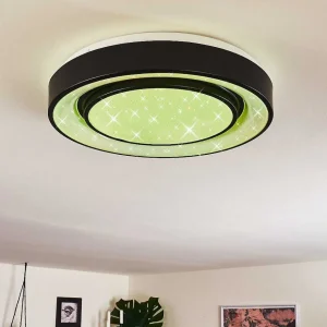 hofstein Luminaires Interieurs Connectes>Plafonnier Grimacco Led Noir, 1 Lumiere, Changeur De Couleurs