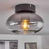 hofstein Lampes En Verre Fume>Plafonnier Haikala Noir, 1 Lumiere