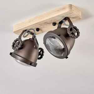 hofstein Lampes Industrielles>Plafonnier Herford Bois Clair, 2 Lumieres