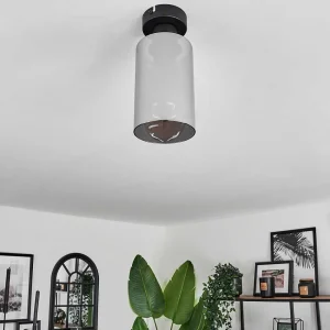 hofstein Lampes En Verre Fume>Plafonnier Hunouri Noir, 1 Lumiere