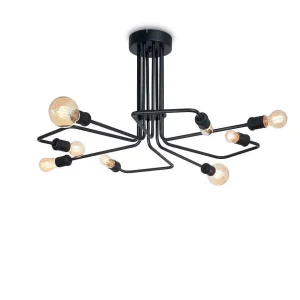 Luminaires Ideallux Luminaires Antiques>Plafonnier Ideallux Triumph Noir, 8 Lumieres