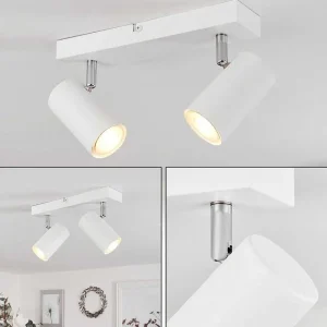 hofstein Spots Et Projecteurs>Plafonnier Javel Chrome, Blanc, 2 Lumieres