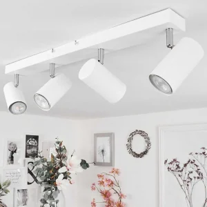 hofstein Spots Et Projecteurs>Plafonnier Javel Chrome, Blanc, 4 Lumieres