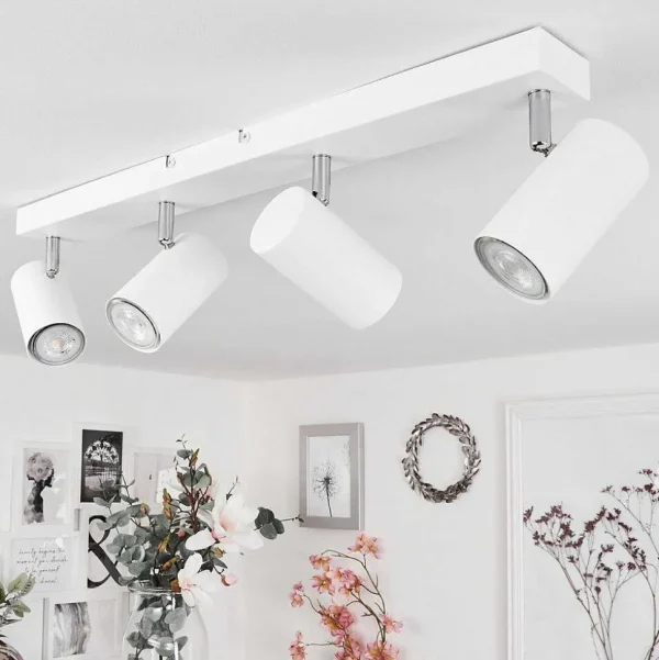 hofstein Spots Et Projecteurs>Plafonnier Javel Chrome, Blanc, 4 Lumieres