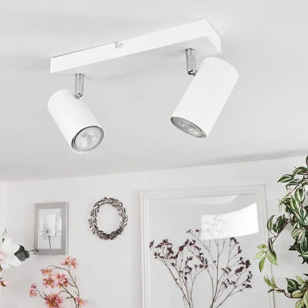 hofstein Spots Et Projecteurs>Plafonnier Javel Chrome, Blanc, 2 Lumieres