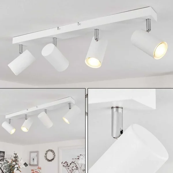 hofstein Spots Et Projecteurs>Plafonnier Javel Chrome, Blanc, 4 Lumieres