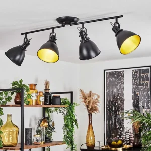 hofstein Lampes Dorees>Plafonnier Koppom Noir, 4 Lumieres