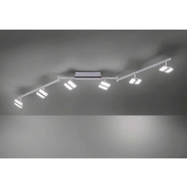 Luminaires Leuchten Direkt Luminaires Interieurs Connectes>Plafonnier Leuchten-Direkt Sabi Led Nickel Mat, 6 Lumieres, Telecommandes, Changeur De Couleurs