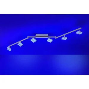 Luminaires Leuchten Direkt Luminaires Interieurs Connectes>Plafonnier Leuchten-Direkt Sabi Led Nickel Mat, 6 Lumieres, Telecommandes, Changeur De Couleurs