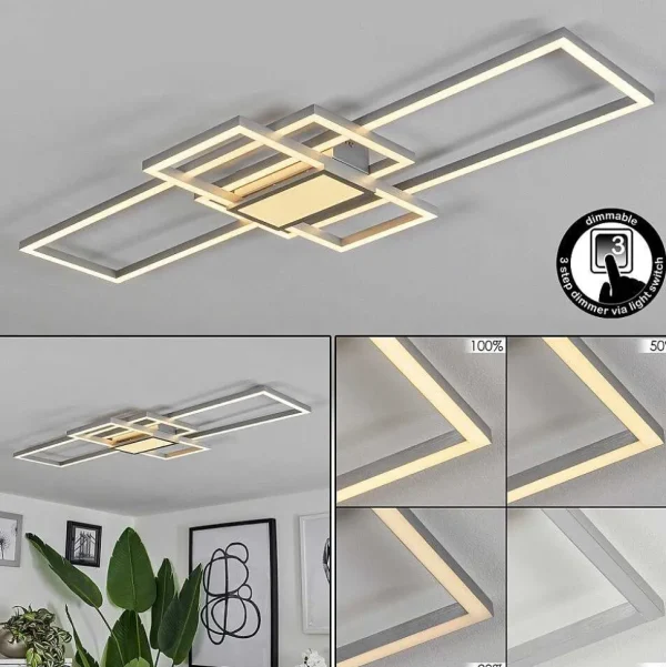 hofstein Plafonniers>Plafonnier Longos Led Aluminium, 1 Lumiere