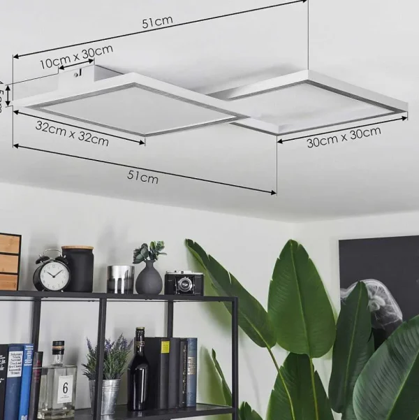 hofstein Éclairage Led>Plafonnier Longos Led Aluminium, 1 Lumiere, Telecommandes