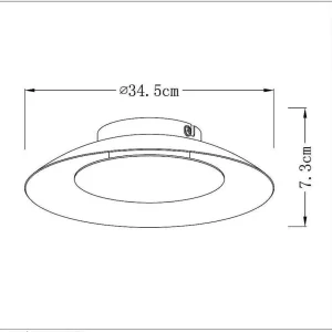 Luminaires Lucide Luminaires Marocains>Plafonnier Lucide Foskal Led Argente, 1 Lumiere