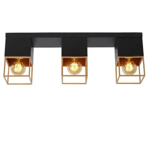 Luminaires Lucide Luminaires Marocains>Plafonnier Lucide Rixt Noir, 3 Lumieres