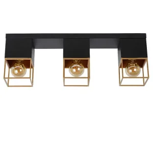 Luminaires Lucide Luminaires Marocains>Plafonnier Lucide Rixt Noir, 3 Lumieres