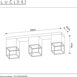 Luminaires Lucide Luminaires Marocains>Plafonnier Lucide Rixt Noir, 3 Lumieres