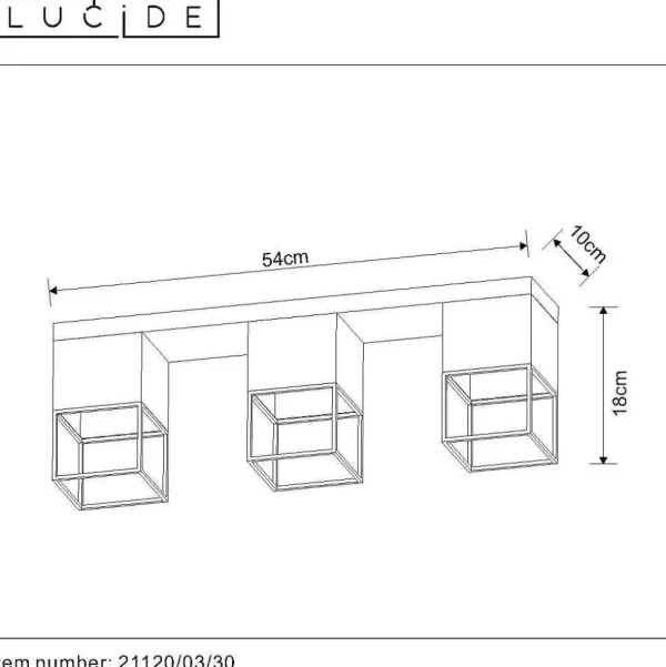 Luminaires Lucide Luminaires Marocains>Plafonnier Lucide Rixt Noir, 3 Lumieres