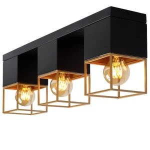 Luminaires Lucide Luminaires Marocains>Plafonnier Lucide Rixt Noir, 3 Lumieres