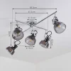 hofstein Lampes En Verre Fume>Plafonnier Lulea Chrome, 5 Lumieres